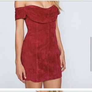 Maria suede off shoulder dress Free People